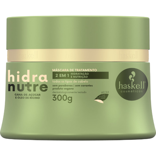 Máscara Hidranutre 300gr Haskell | Hidratação e Nutrição Profunda para Todos os Tipos de Cabelo em Oferta na Shopee