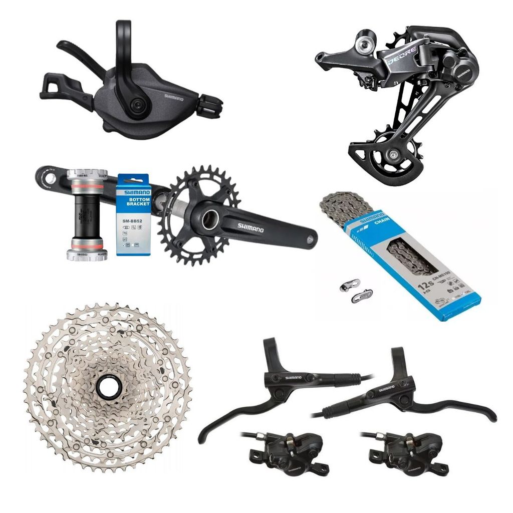 Kit Grupo Shimano Deore M6100 Completo 12v MicroSpline + Freio Mt200