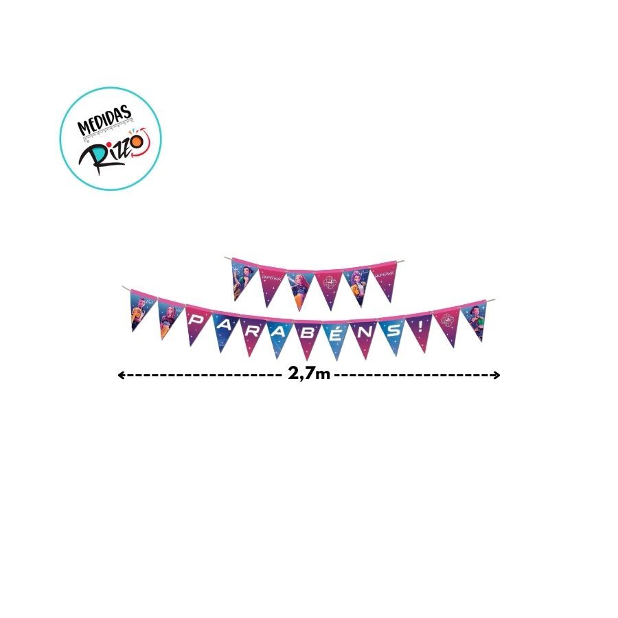 Faixa Decorativa Parabéns - Guerreiras do K-pop - 2,7m - 1 unidade - Festcolor - Rizzo