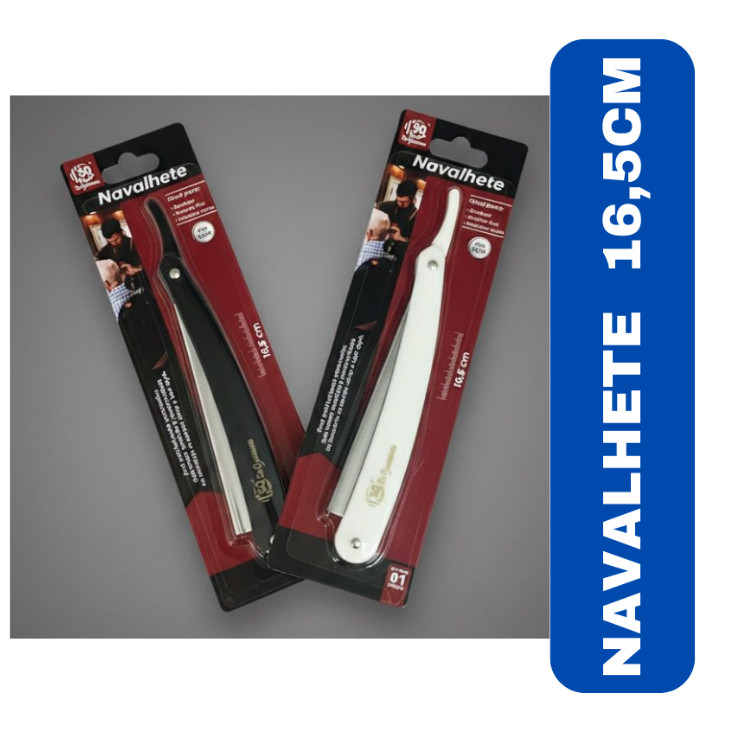 NAVALHETE PROFISSIONAL EM AÇO INOX E CABO DE PLASTICO - 16,5 CM - BARBEIA, DESFIA E FINALIZA