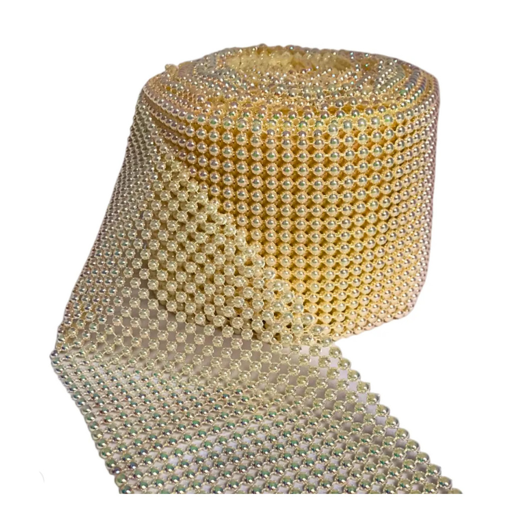 MANTA MEIA PÉROLA 10CM COR CREME METRO