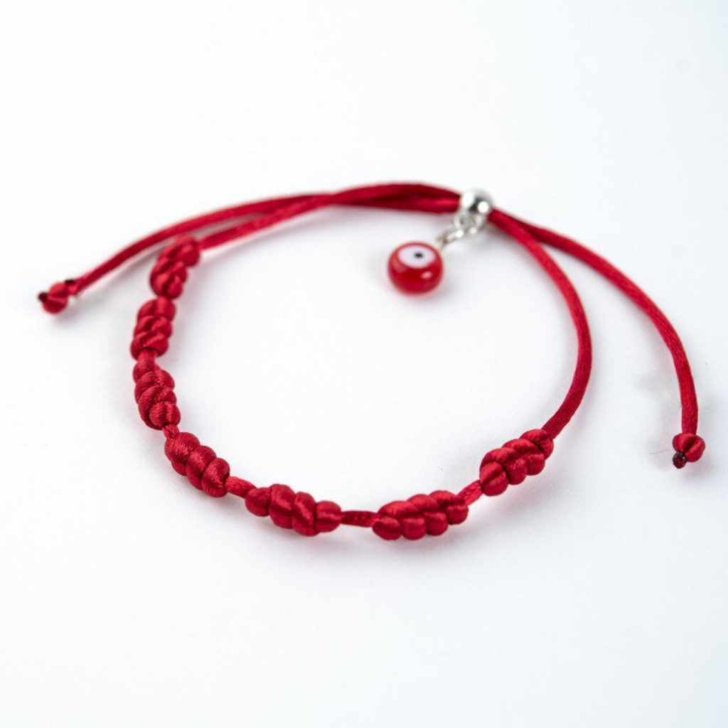 Pulseira Sete Nós Vermelha Kabbalah Olho Grego Cetim em Oferta na Shopee