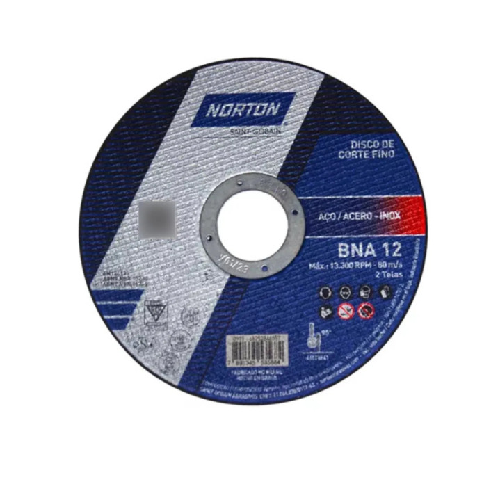 Disco de Corte Bna 12 Fino 115 X 1,6 X 22,23 Mm - Norton