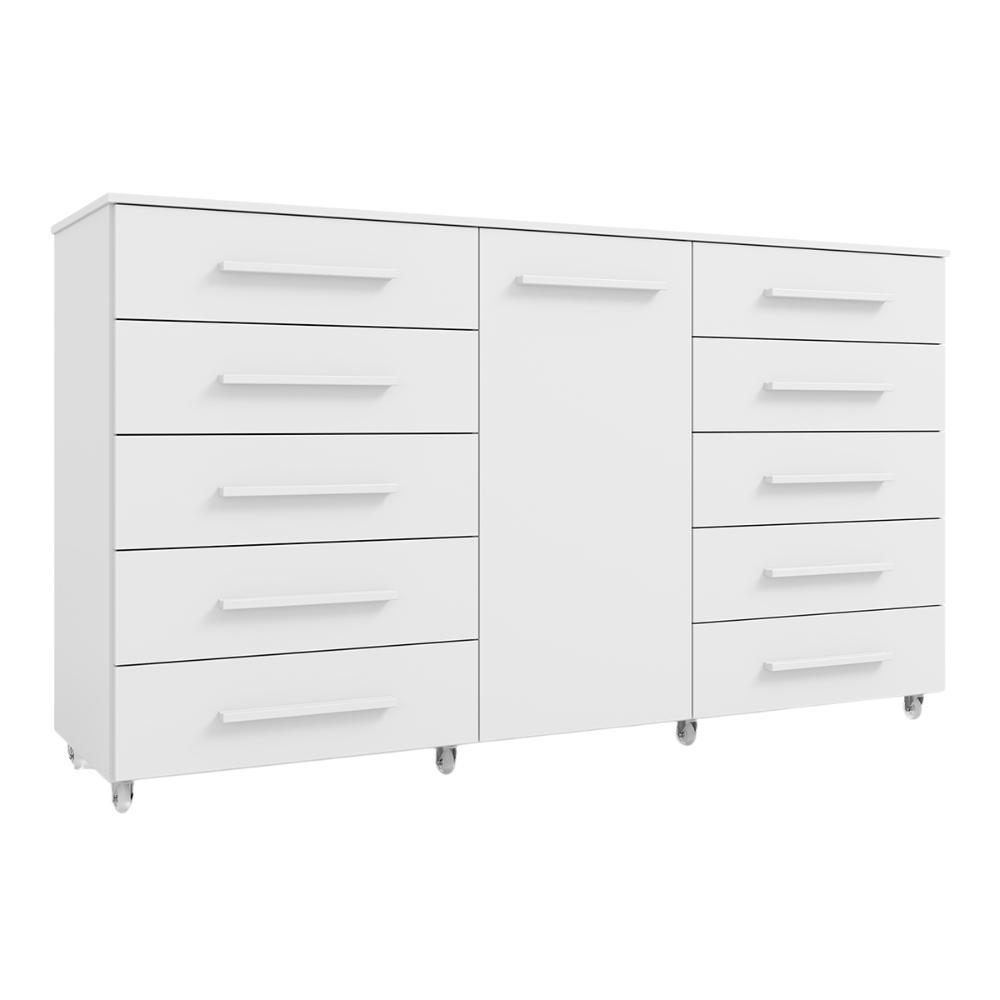 Imagem Cômoda Multiuso 10 Gavetas 1 Porta Ferrari com Rodízios