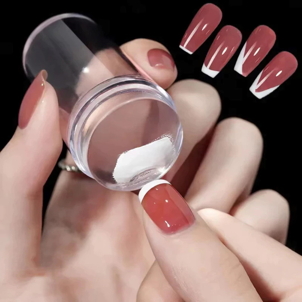Carimbo de Unha Silicone Transparente Nailart para Francesinha Manicure em Oferta na Shopee