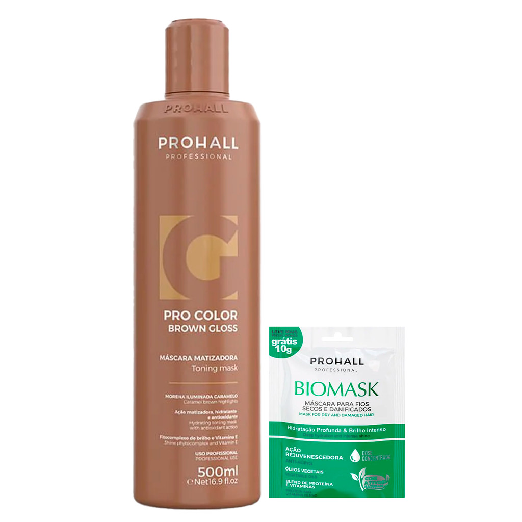 ProHall Máscara Matizadora Brown Gloss Morena Iluminada500ML