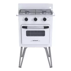 Fogão Portátil 2 Bocas Venax Gemini Vetrô Gas GLP Branco