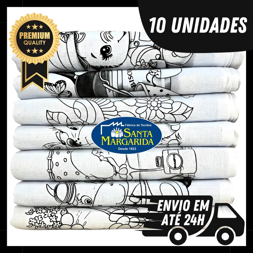 Kit Panos de Prato Desenho Para Pintura Pintar Riscado Algodão - Santa Margarida em Oferta na Shopee
