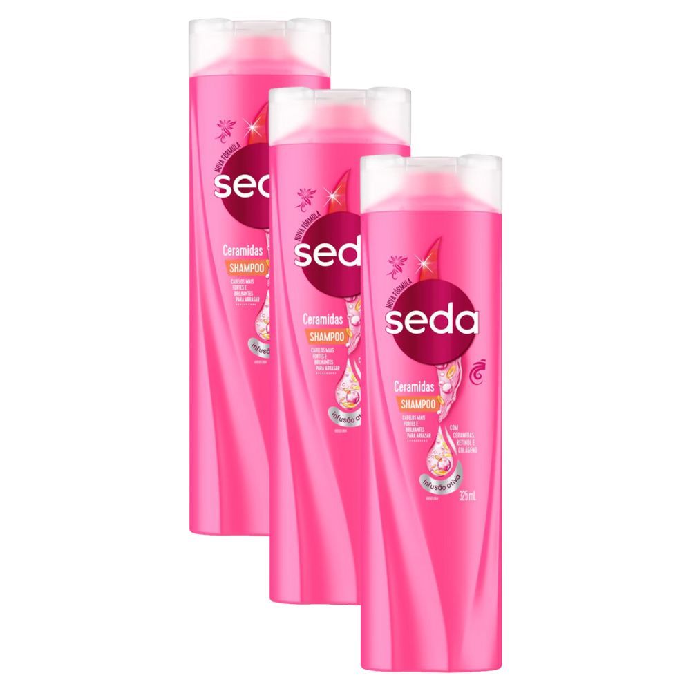 Kit 3 Shampoo Seda Ceramidas Infusão Ativa Retinol e Colágeno 325ml em Oferta na Shopee