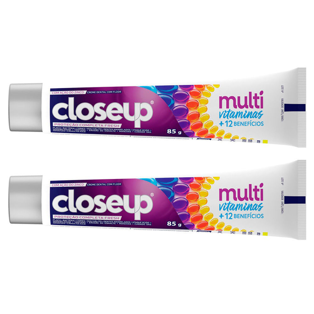 Kit 2 Creme Dental Closeup Multi Vitaminas +12 Benefícios Fresh 85g em Oferta na Shopee