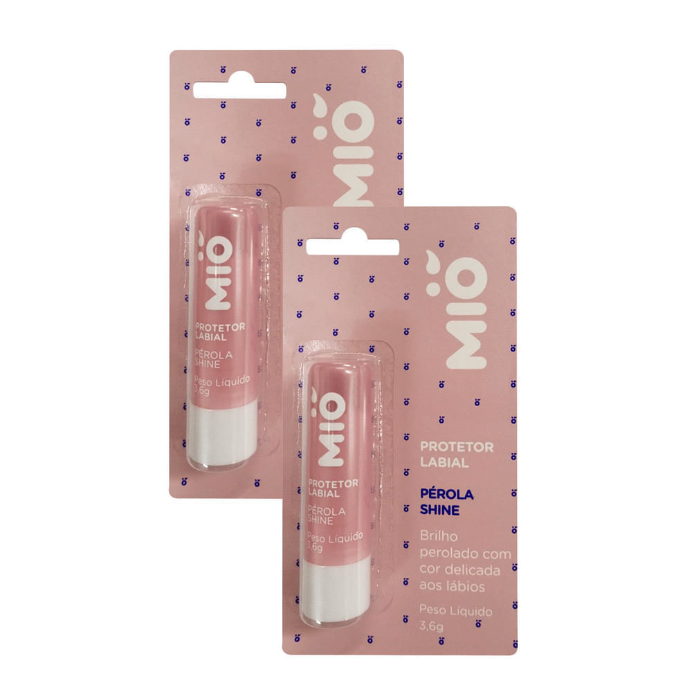 Kit 2 Protetor Labial Mió Pérola Shine 3,6g