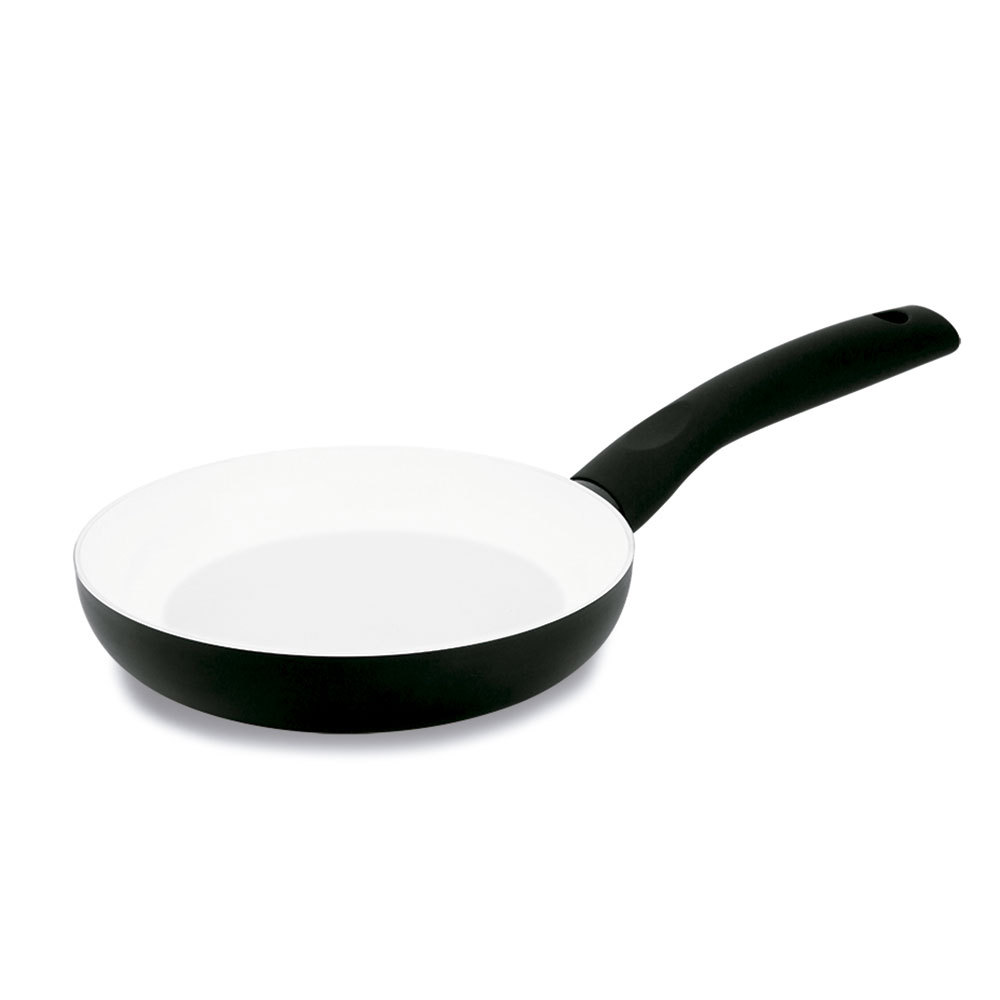 Frigideira Cerâmica Preta 20cm Alumínio Antiaderente Cabo Anatômico Silicone Uso Diário Hércules