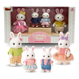 Coleção Casinha Feliz Família Coelho Ovelhinha Cachorrinho Gatinho Ursinho Brinquedo Zoop Toys em Oferta na Shopee