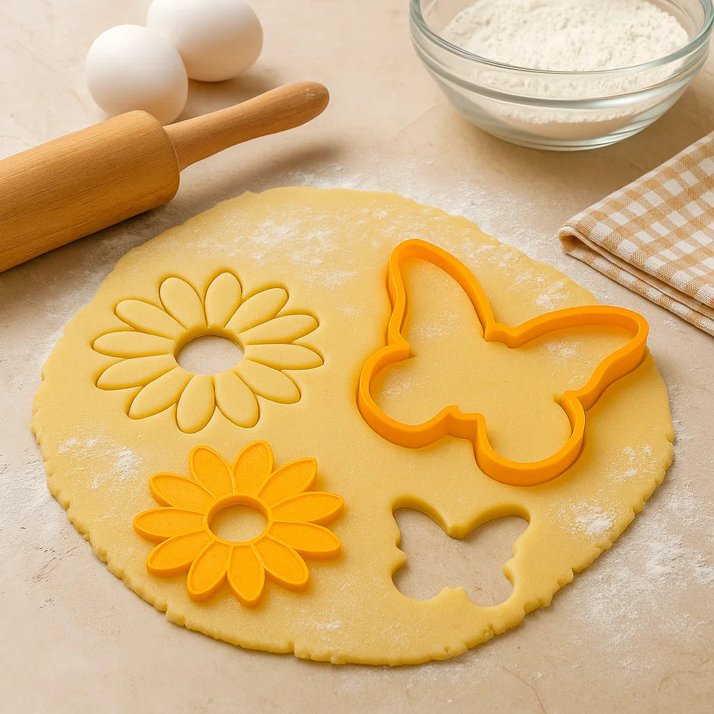 Kit Cortador Biscoito Flor Borboleta Confeitaria Doce Criativo Delicado Festa Primavera Jardim Bolo Bolacha Forma Moldes