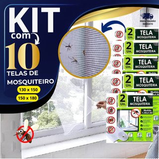 Kit 10 Tela Mosquiteiro com Velcro Para Janela Lavável Removível Contra Pernilongos Insetos Baratas em Oferta na Shopee