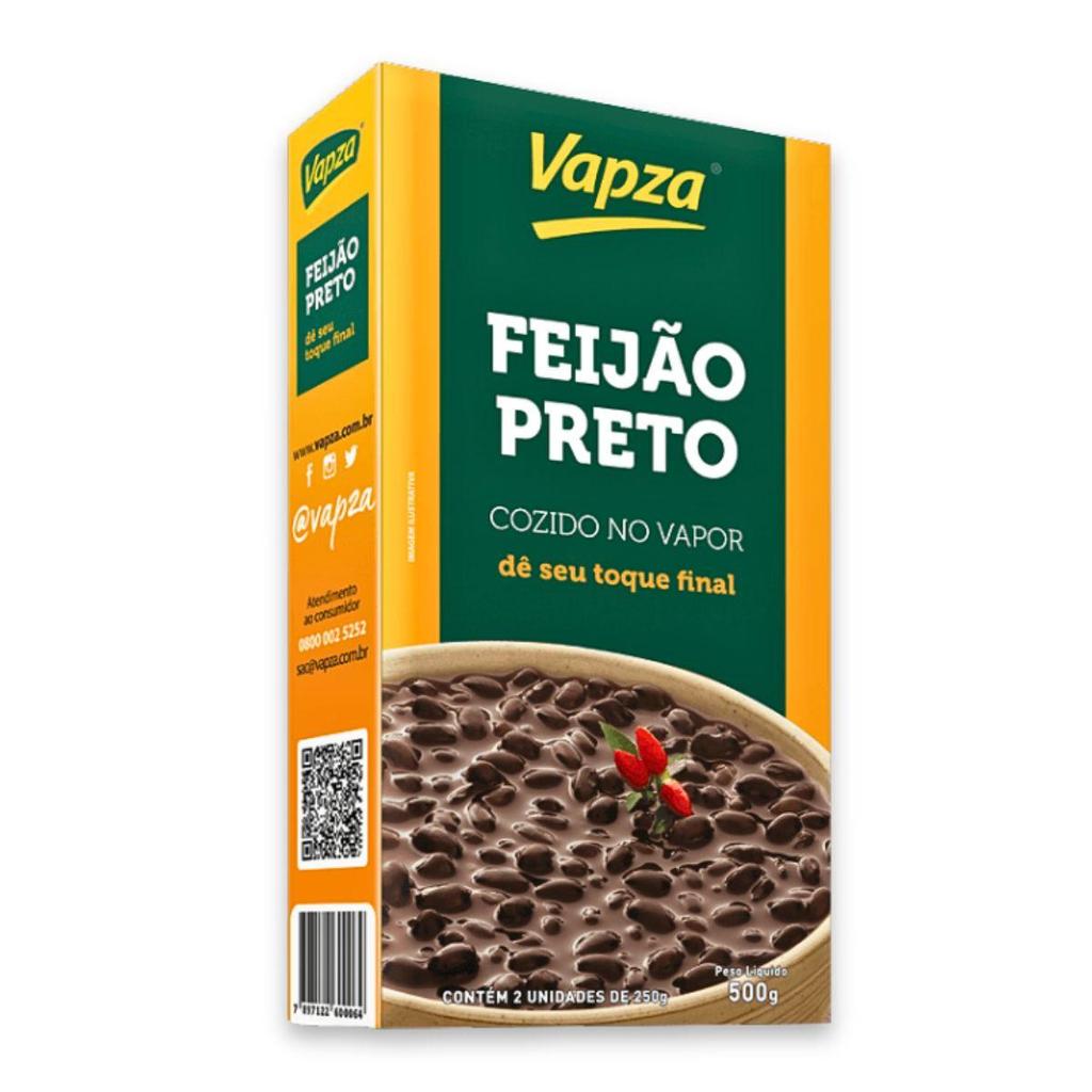 Feijão Preto Cozido No Vapor 500G Vapza em Oferta na Shopee