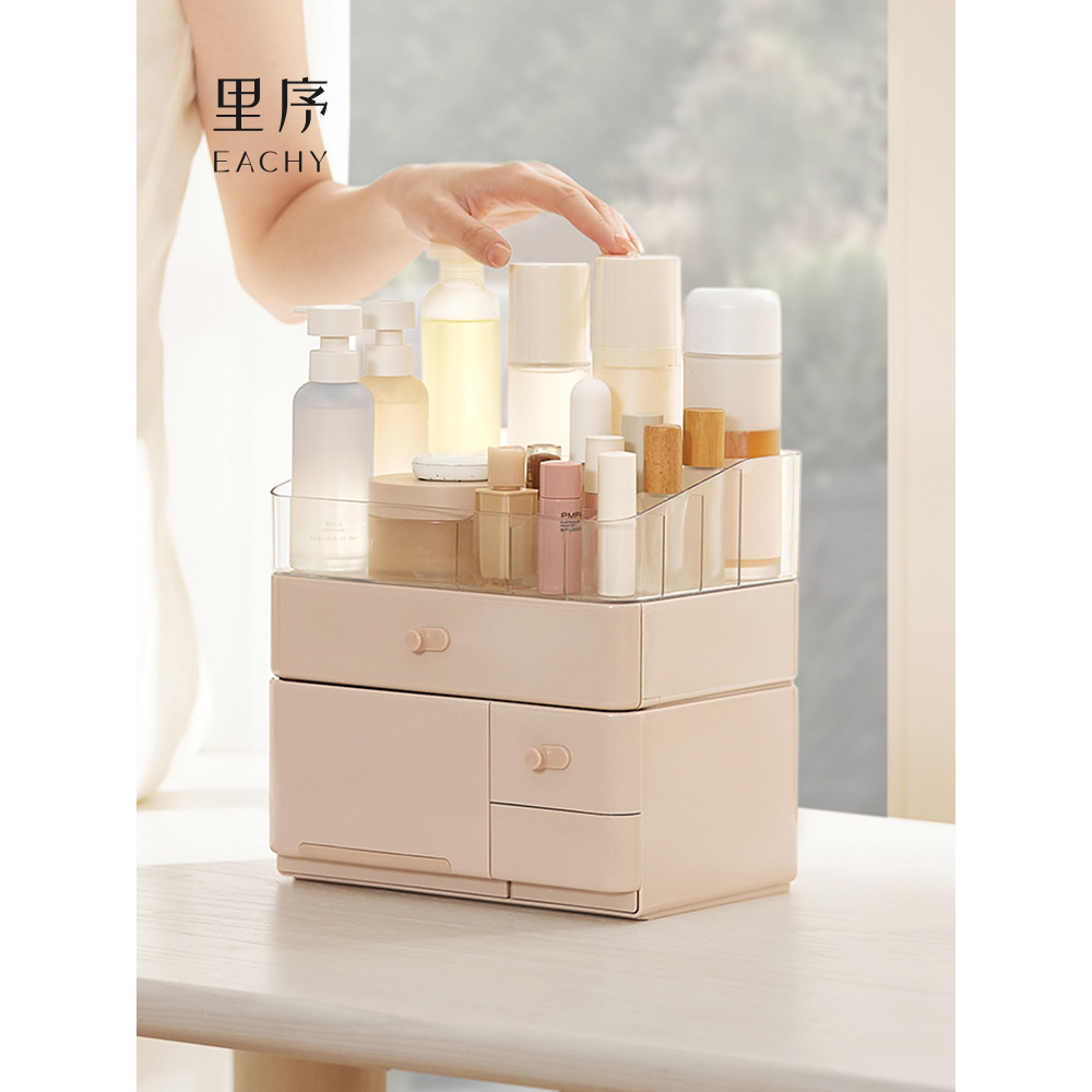 Lixu Caixa de armazenamento de cosméticos tipo gaveta de mesa batom Anti-poeira vestido de alto valor com sensação de al