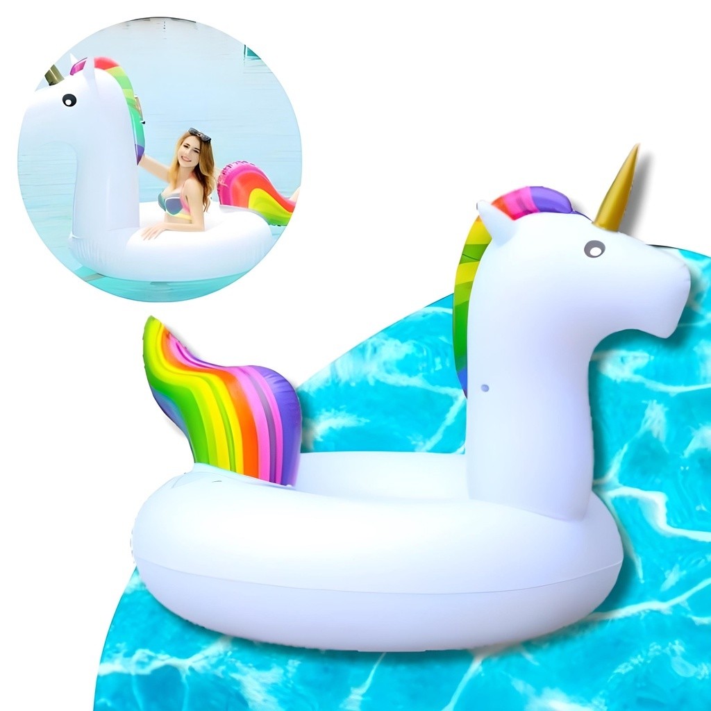 Boia de Unicórnio 27*21 CM Brinquedo Verão Piscina Parque aquático （Boia -008）