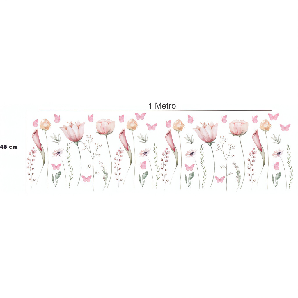 Adesivo Decorativo de Parede Recorte Flores Suspensas Jardim 1,00 metro em Oferta na Shopee