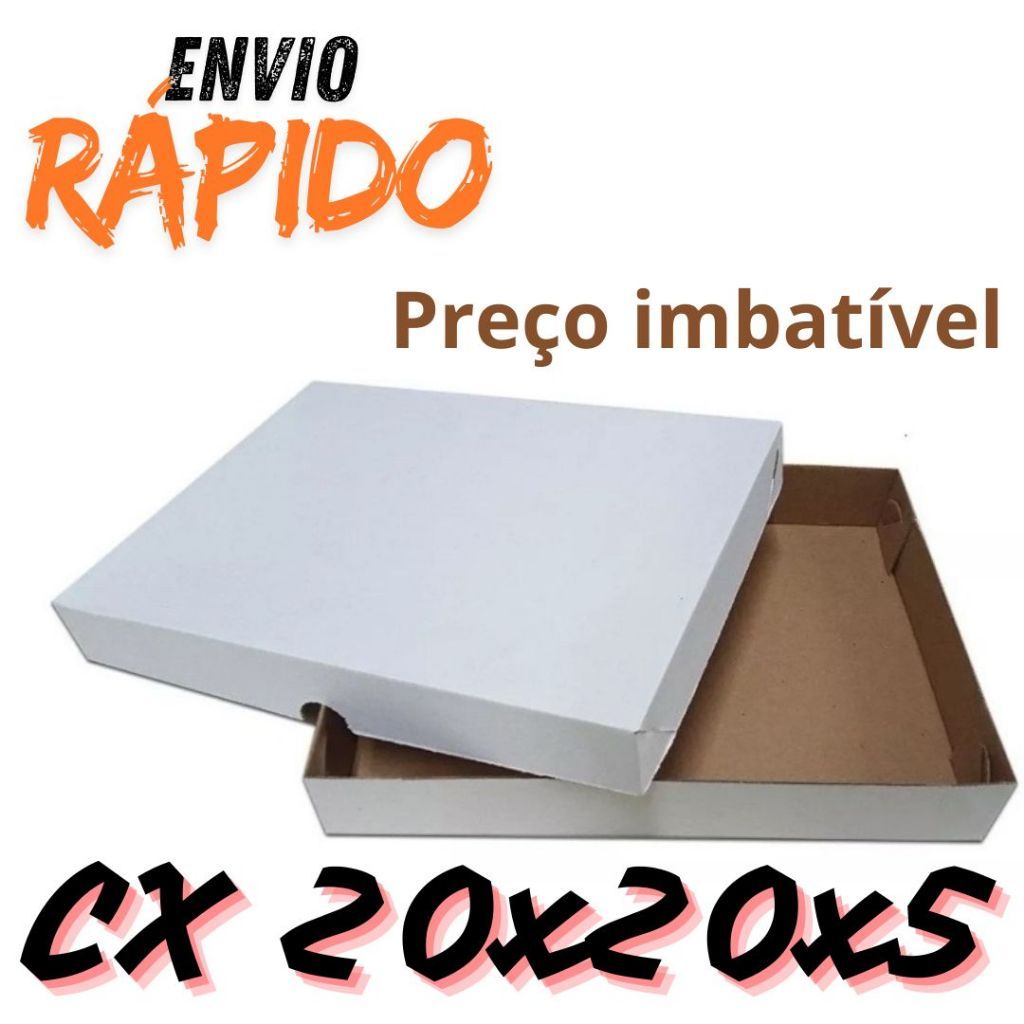20 Caixa Para Doces E Salgados Delivery 20x20x5cm (Branca) em Oferta na Shopee