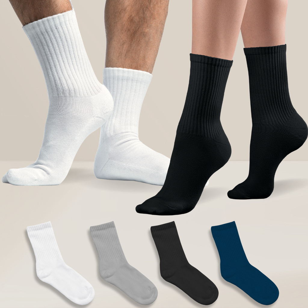 Kit 6 Pares Meia Cano Médio Unissex Academia Respiravel