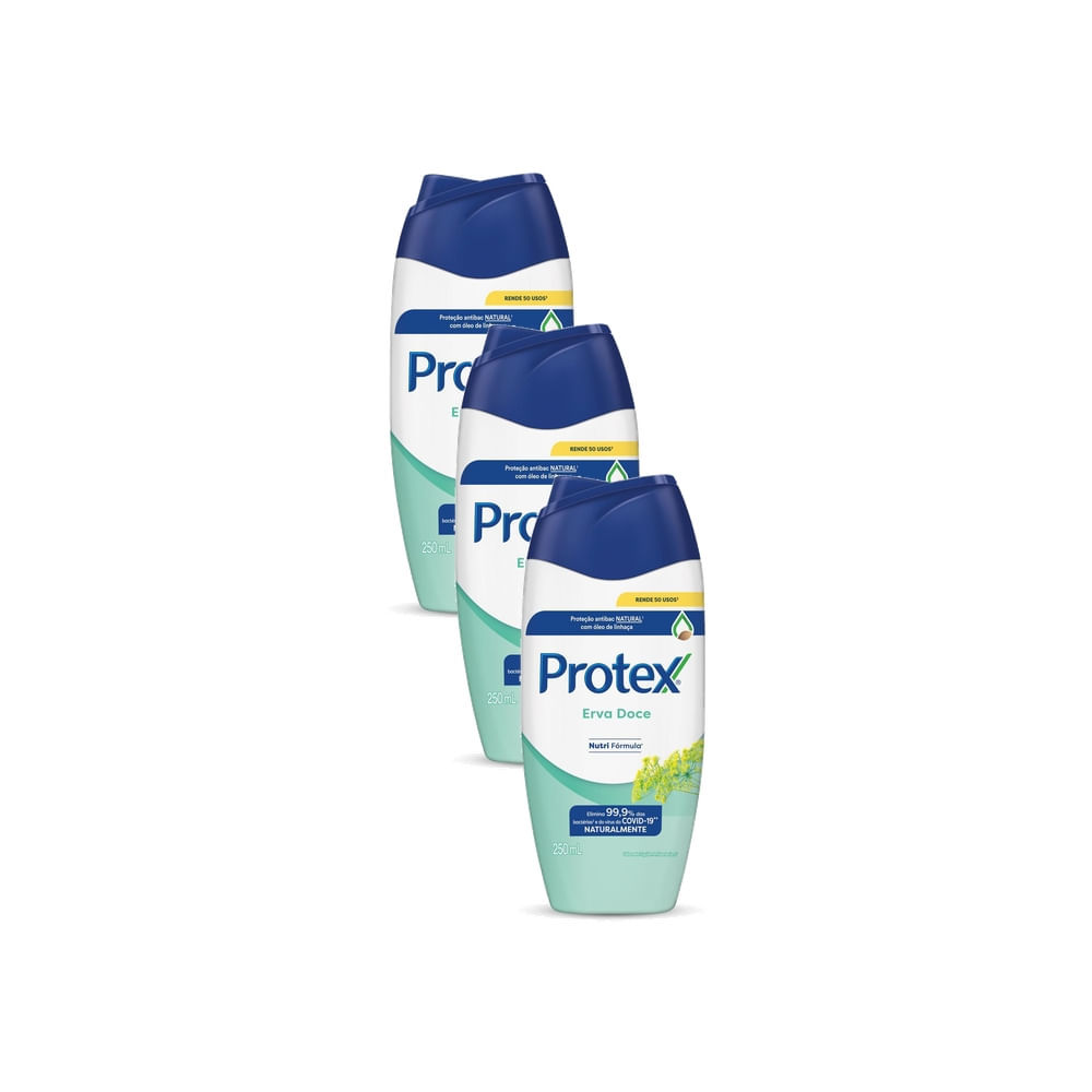 Kit 3 Sabonete Líquido Protex Erva-Doce com 250ml