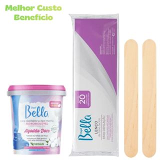 Combo Depilação Completa 1 Cera Hidrossolúvel Algodão Doce 600g + Lenço 20fls + 2 Espátulas Grátis em Oferta na Shopee