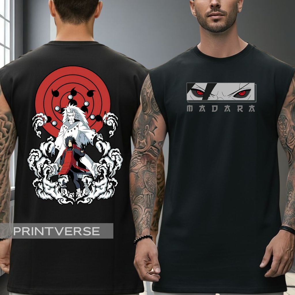 Regata Oversized Uchiha Madara Naruto Anime Lider Clã Susanoo Akatsuki Shippuden Animação Camisa Machão Cavada