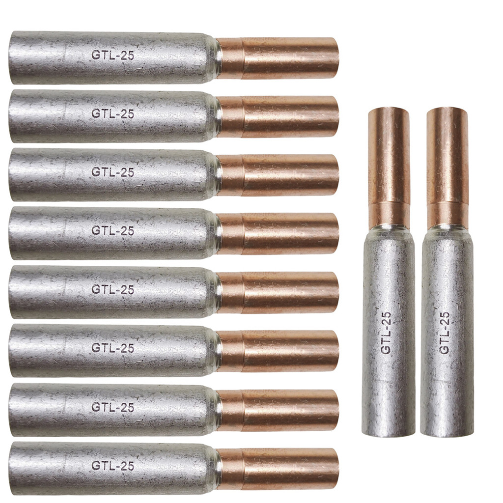 Kit 10 Luva de Emenda Bimetálica para Cabo Cobre 16mm e Alumínio de 25mm