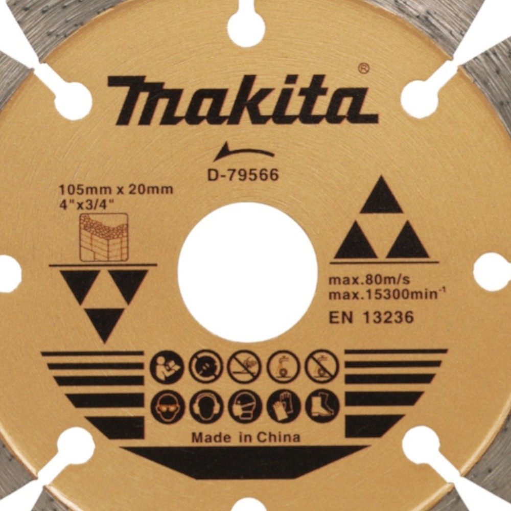 Detalhes do Disco diamantado segmentado 105 mm para concreto e alvenaria - D-79566 Makita