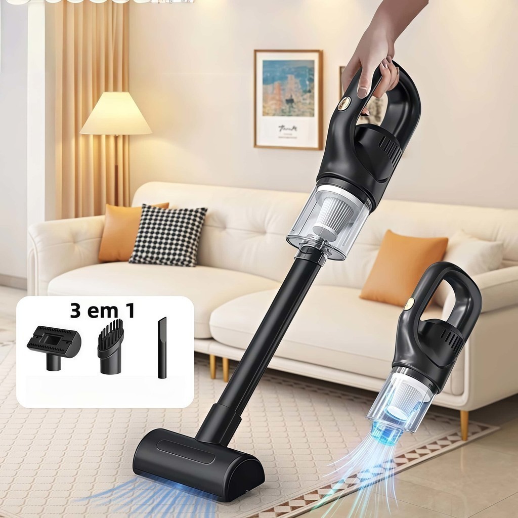 Aspirador de Pó 2 em 1 Limpeza Portátil Sem Fio Multifuncional Para Limpeza De Casa Manual Recarregável USB