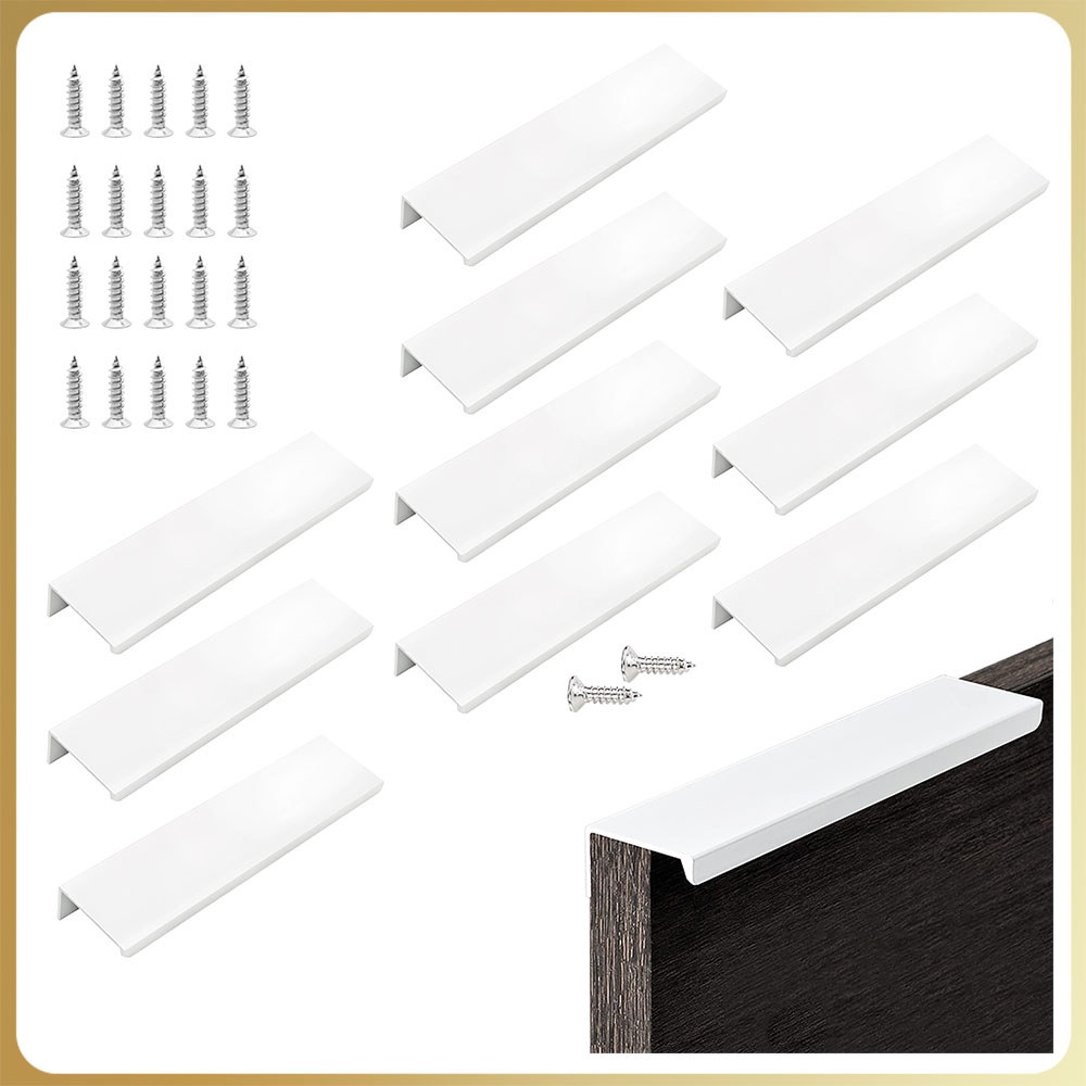 10 Puxadores De Móveis Armários Gavetas Cristaleiras Slim 128mm,Branco,para Armários/gavetas/guarda-roupas/gavetas