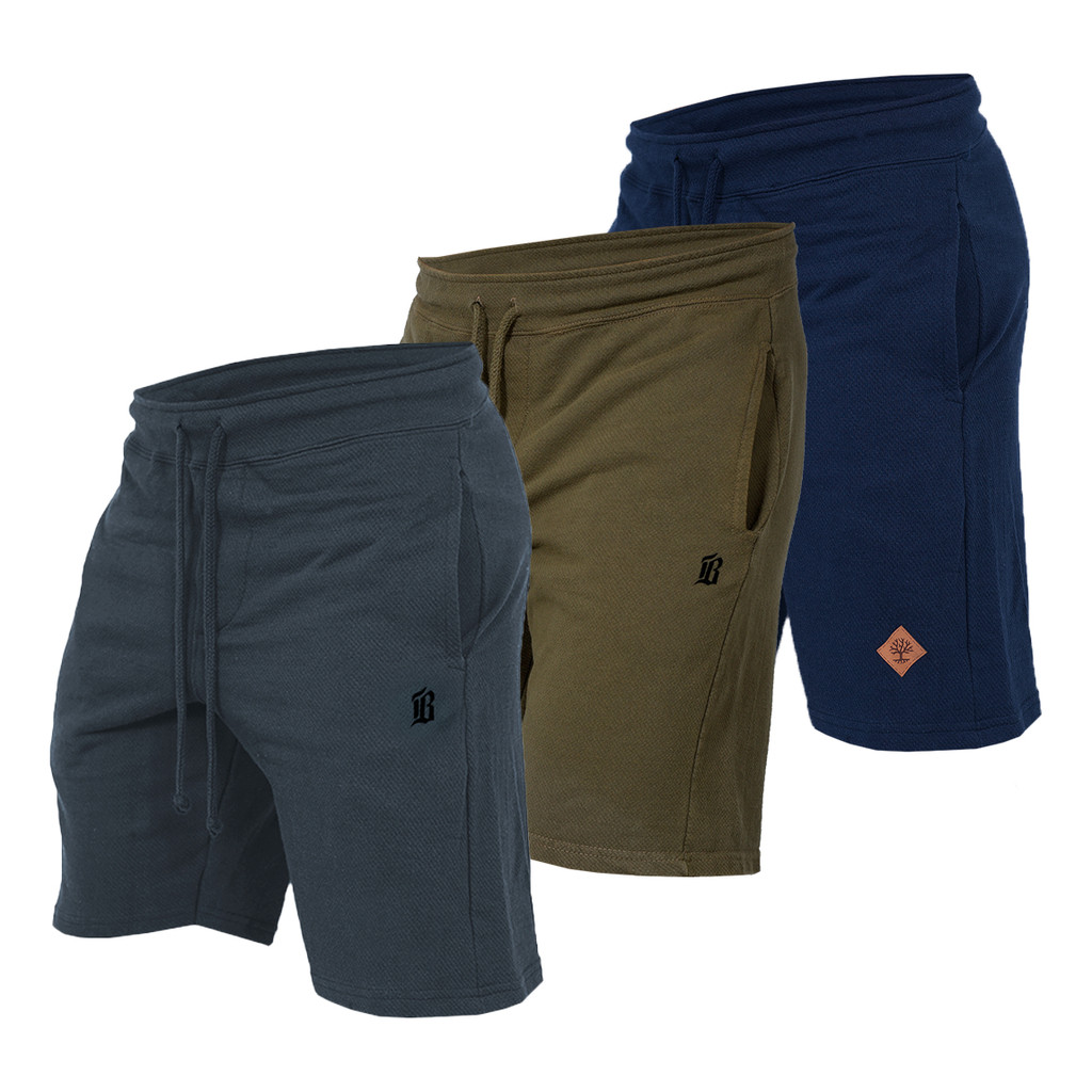 Kit 3 Bermudas Moletom Algodão Premium Masculinas Conforto