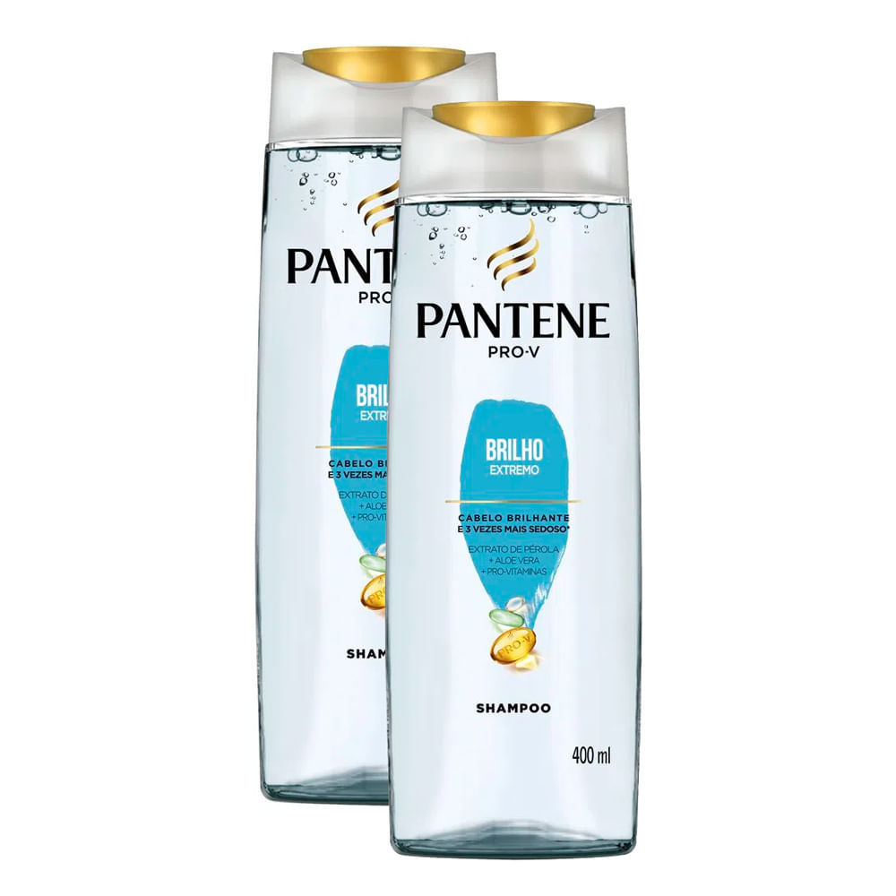 Kit 2 Shampoo Pantene Brilho Extremo 400ml