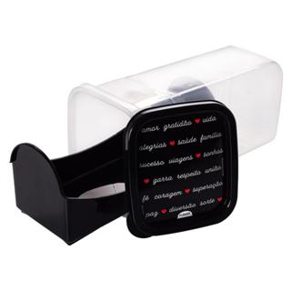 Pote Porta Torrada com Bandeja Plástico Preta Plasútil em Oferta na Shopee