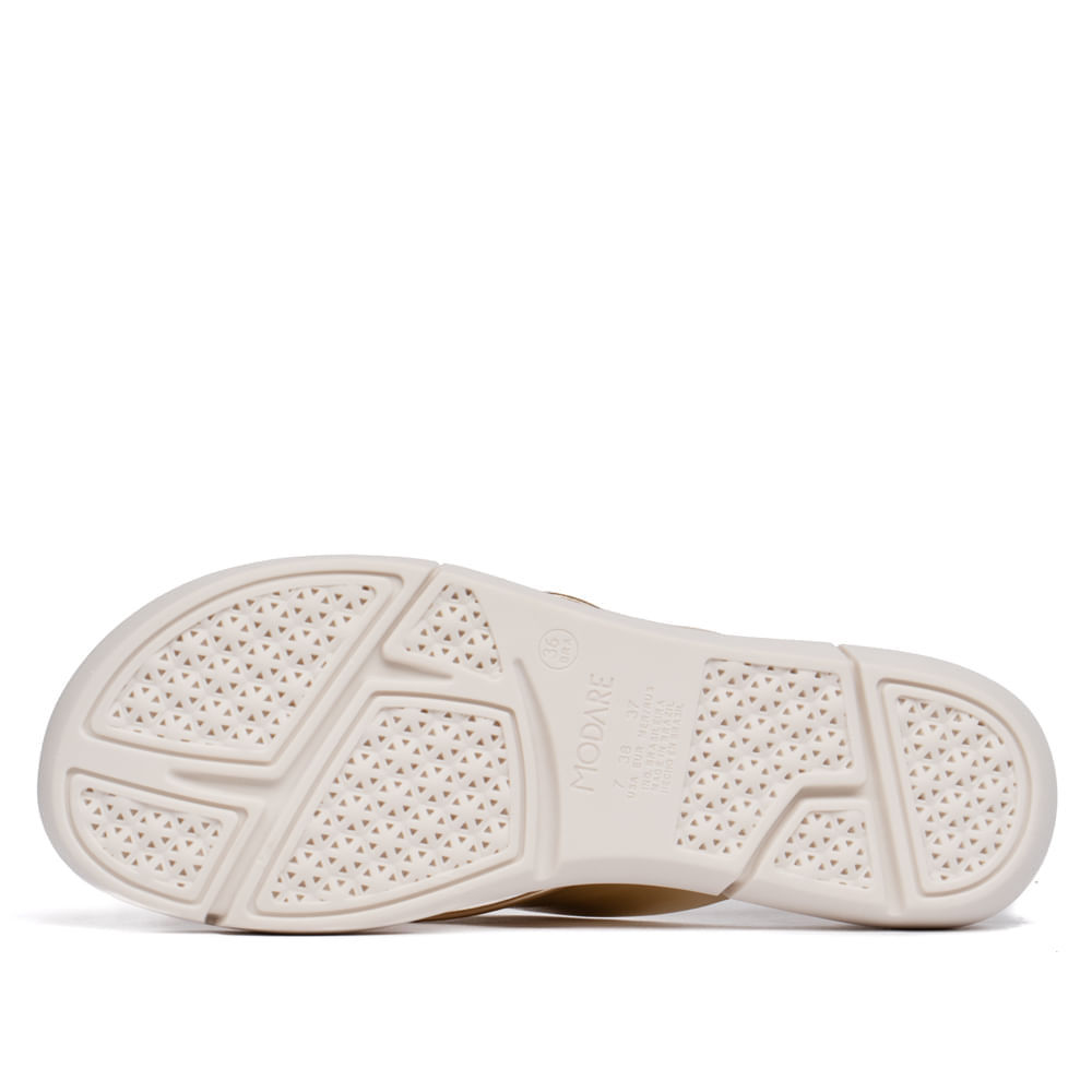 Detalhes do Chinelo Feminino Modare com Tira Larga Metalizada Dourado