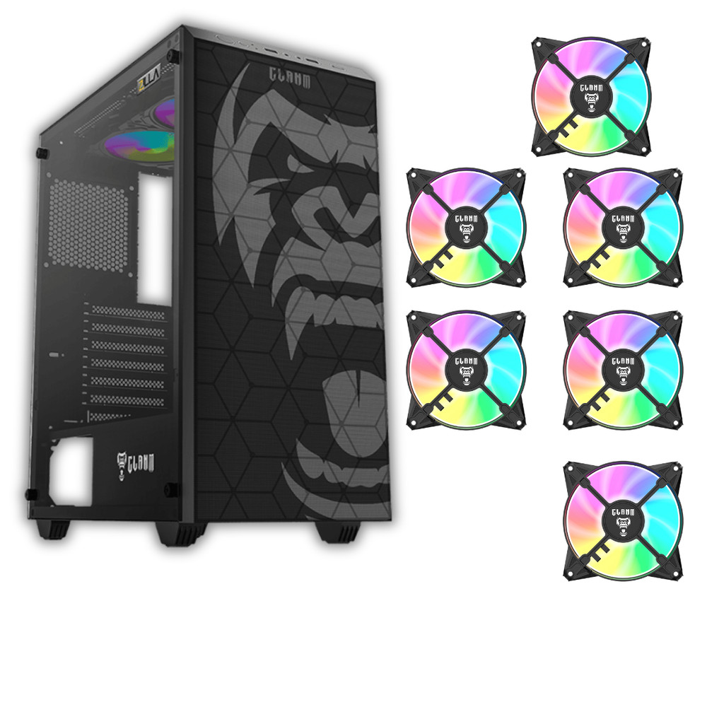 Gabinete Gamer Zilla Lateral Vidro + 6 Fans Eurus ARGB Clanm