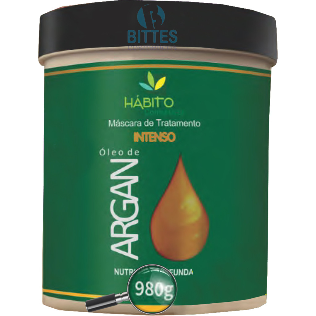 MÁSCARA CAPILAR ÓLEO DE RARGAN HÁBITO COSMÉTICOS HIDRATAÇÃO TOTAL DOS FIOS