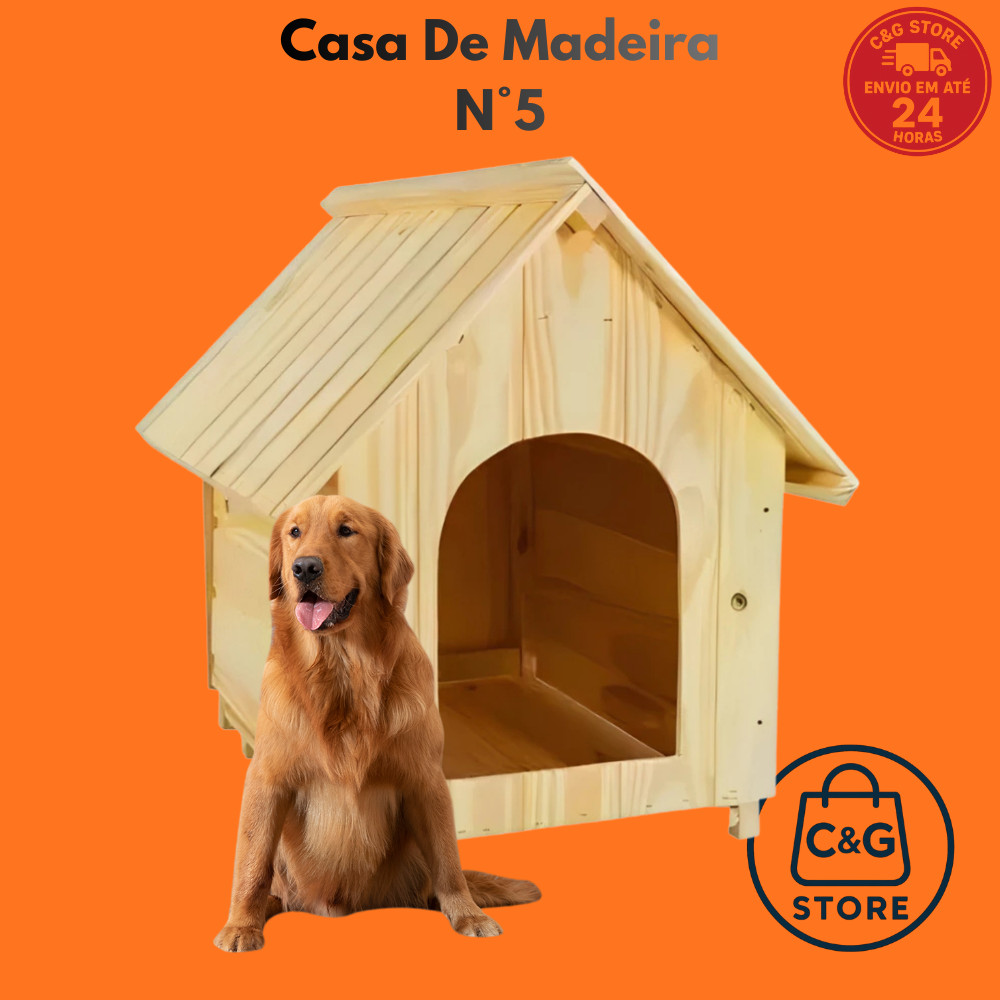 Casinha Casa de Madeira N5 Para Cachorro Cães Gato Cão Porte Médio Grande Casa Pet Dog House