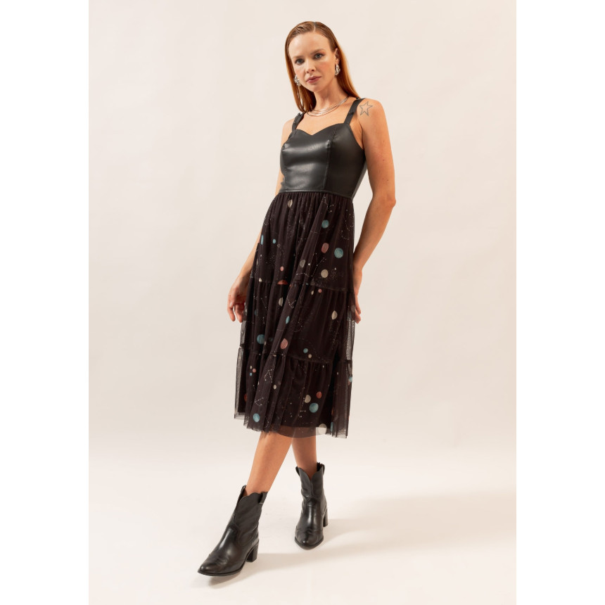 82632 - Vestido Midi Cinto Macrocosmo - Antix Infinito