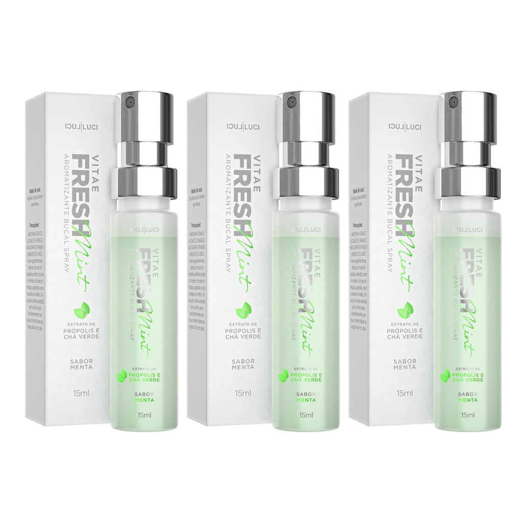 Kit 3x Spray Bucal Para Hálito Vitae Fresh Menta Luci Luci