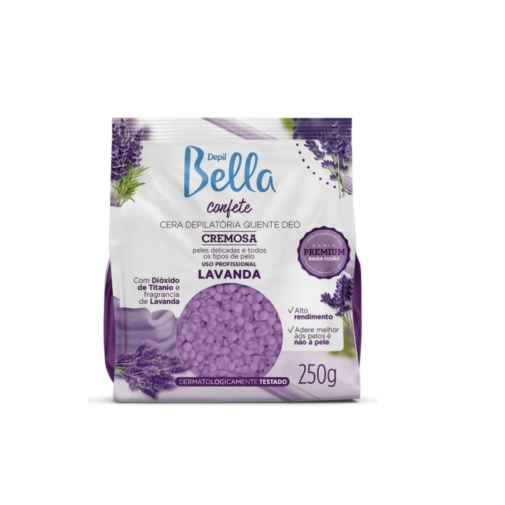 CERA DEPIL BELLA CONFETE LAVANDA 250g