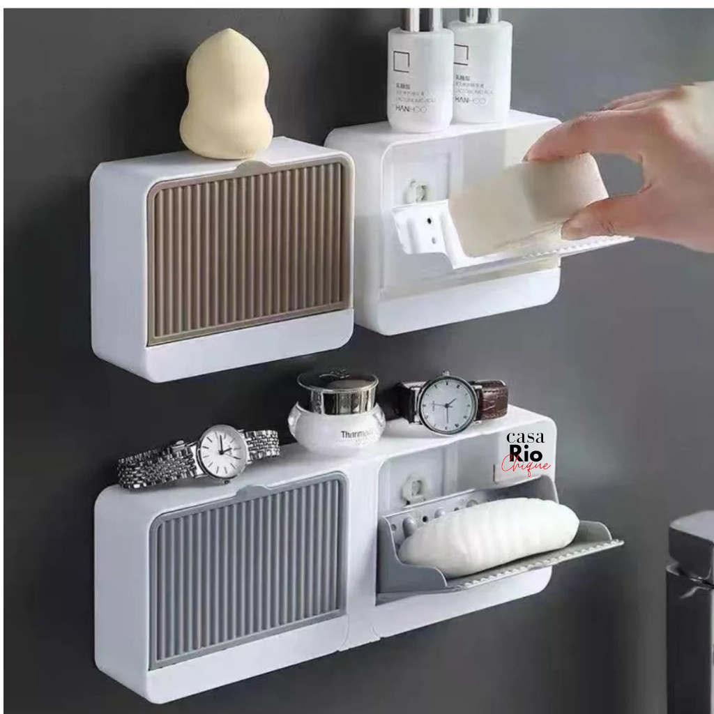 kit 3 Porta Sabonete Saboneteira Dupla Com Adesivo Para Aderência autoadesiva fixar na parede