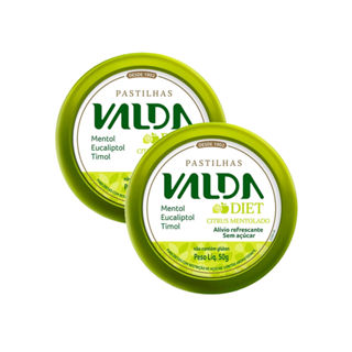Kit 2 Pastilhas Valda Diet Citrus Mentolado Sem Açúcar 50g em Oferta na Shopee