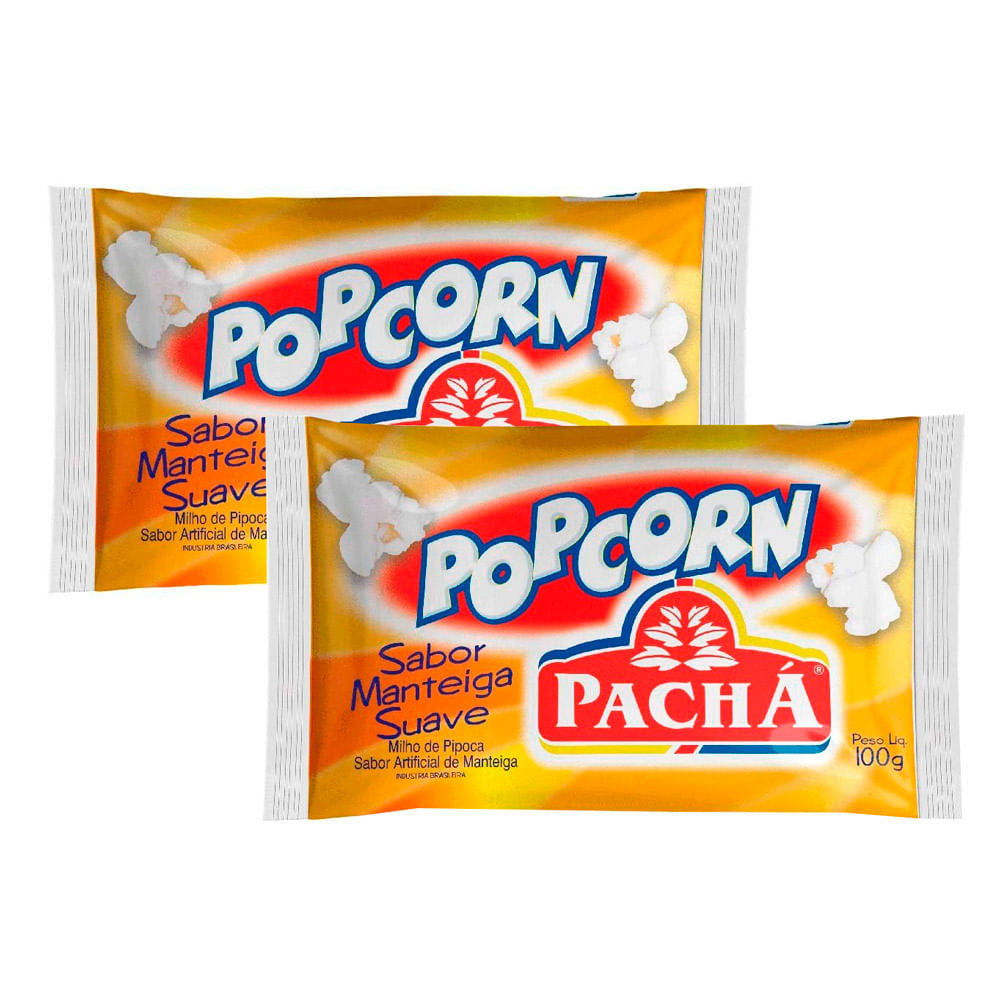 Kit 2 Pipoca para Microondas Pop Corn Pachá Sabor Manteiga Suave 100g em Oferta na Shopee