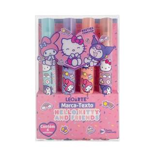 Caneta Marca Texto Hello Kitty e Amigos - Estojo com 4 cores Leo&Leo - 10148 em Oferta na Shopee