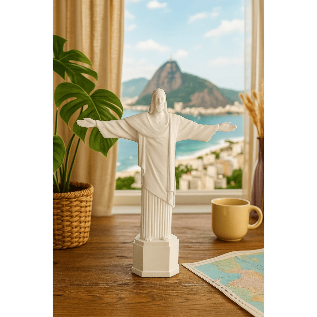 Escultura Turística Cristo Redentor Decoração Casa Arte Igreja Amor Rio de Janeiro Moderno Presente Especial Homenagem