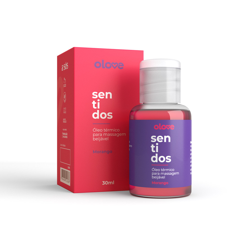 Óleo Beijável Olove Sentidos Morango Hot- 30 ml