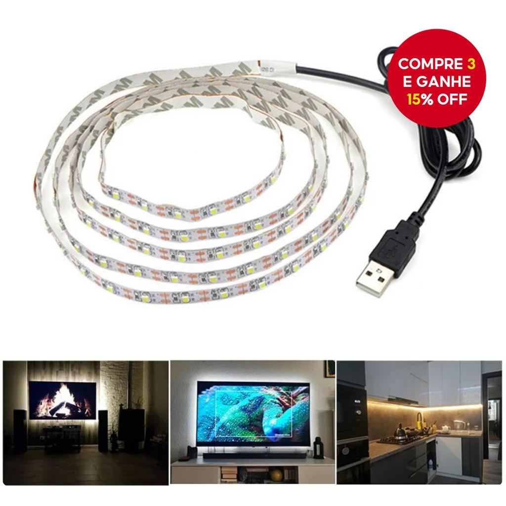 Tiras De LED DC 5V USB 2835-Branco Quente Para Iluminação De Fundo De TV , Decoração De Casa-Lâmpada De Fita , Luz De Co
