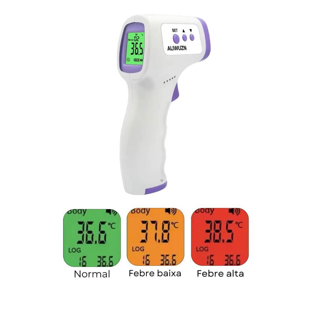 Kit Essencial Para Família 2 Em 1: Termômetro Laser Para Febre e Bebê + Oxímetro Dedo Digital Preciso